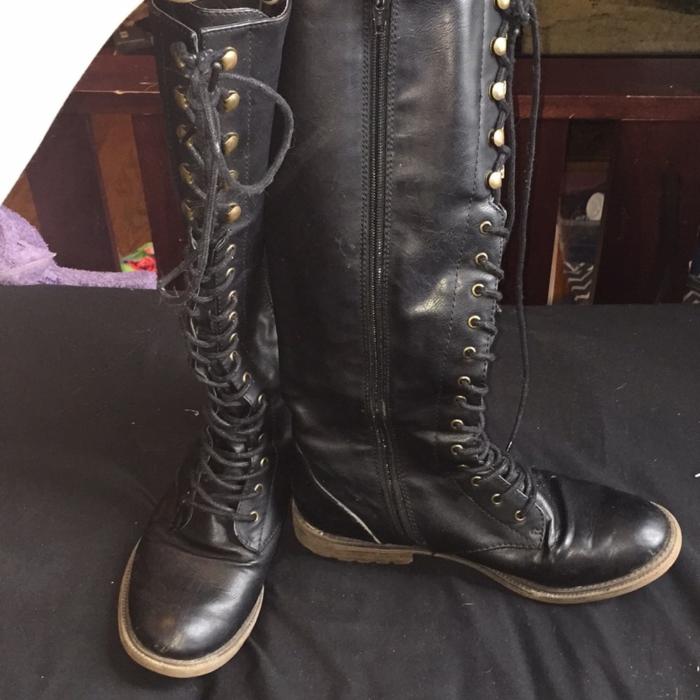 Knee high black boots